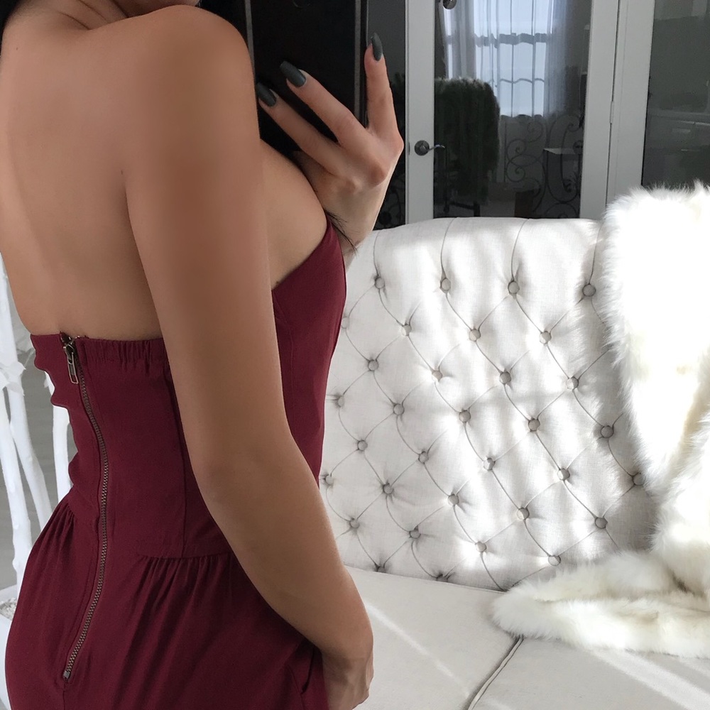 Burgundy Jumpsuit - Picture 4 of 5